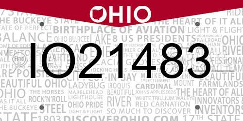 IO21483 Ohio License Plate