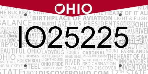 IO25225 Ohio License Plate