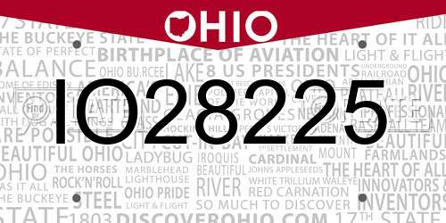 IO28225 Ohio License Plate