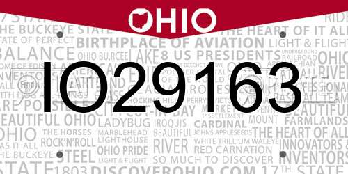 IO29163 Ohio License Plate