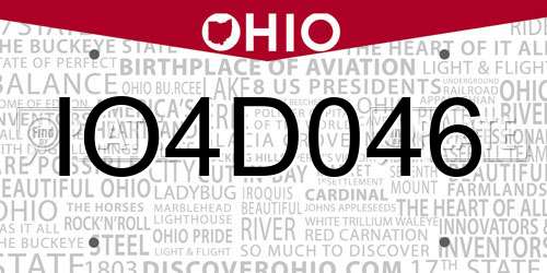 IO4D046 Ohio License Plate