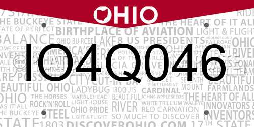 IO4Q046 Ohio License Plate