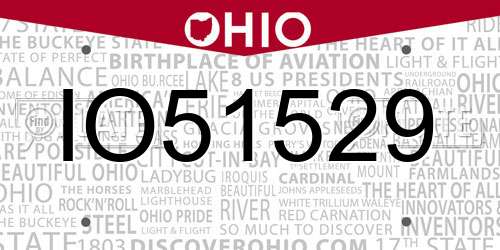 IO51529 Ohio License Plate