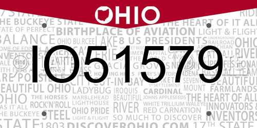 IO51579 Ohio License Plate