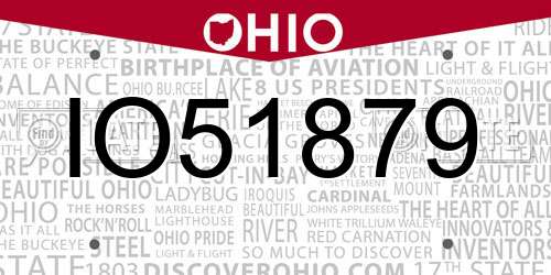 IO51879 Ohio License Plate