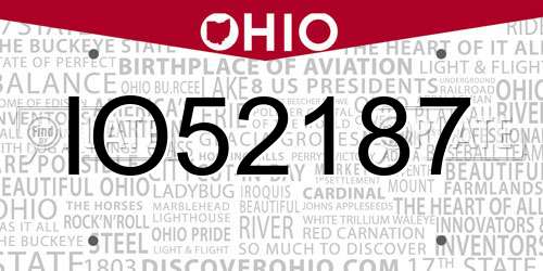 IO52187 Ohio License Plate
