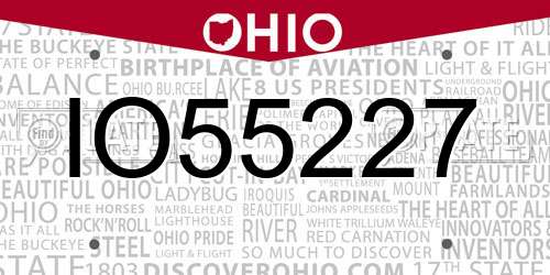 IO55227 Ohio License Plate
