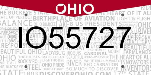 IO55727 Ohio License Plate