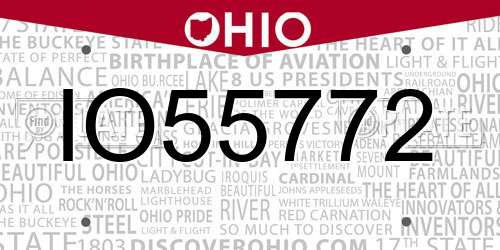 IO55772 Ohio License Plate