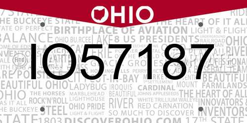 IO57187 Ohio License Plate