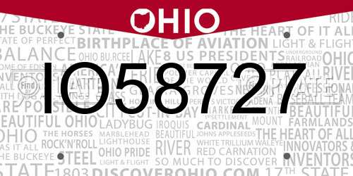 IO58727 Ohio License Plate