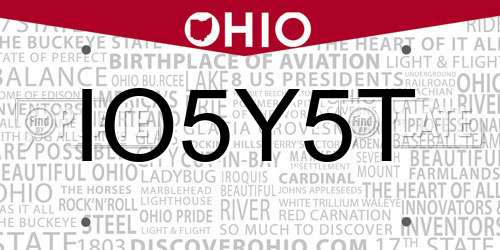 IO5Y5T Ohio License Plate