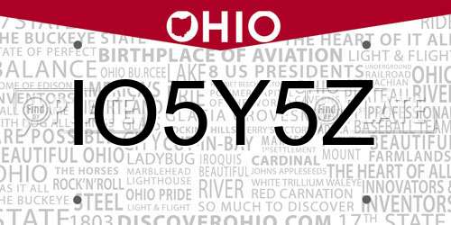 IO5Y5Z Ohio License Plate