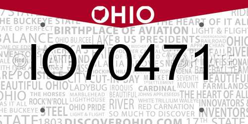 IO70471 Ohio License Plate