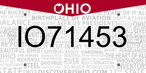IO71453 Ohio License Plate
