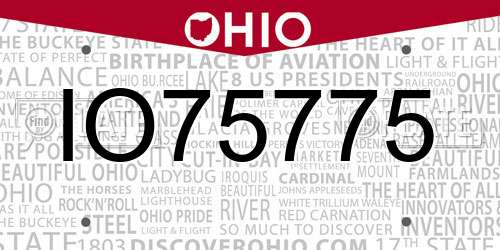 IO75775 Ohio License Plate