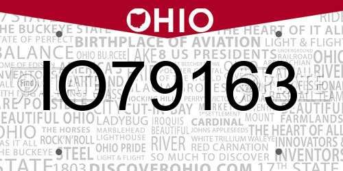 IO79163 Ohio License Plate