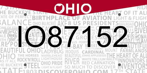 IO87152 Ohio License Plate