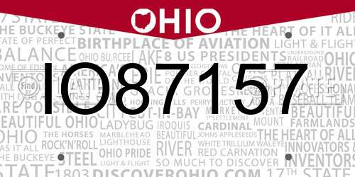 IO87157 Ohio License Plate