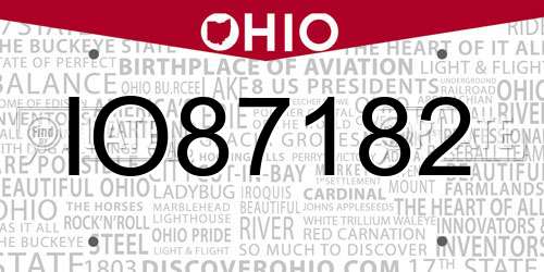 IO87182 Ohio License Plate