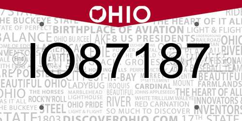 IO87187 Ohio License Plate