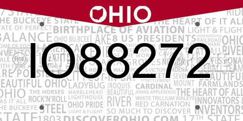 IO88272 Ohio License Plate
