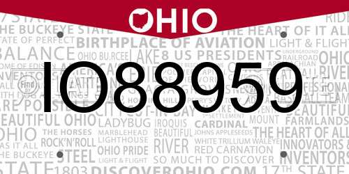 IO88959 Ohio License Plate