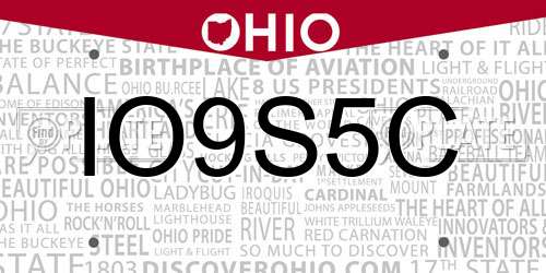 IO9S5C Ohio License Plate
