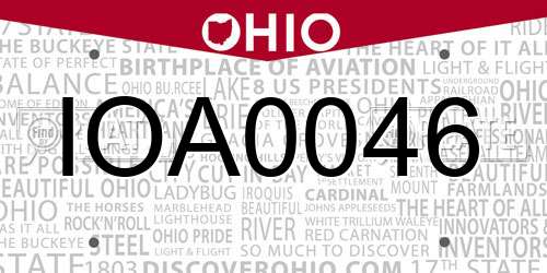 IOA0046 Ohio License Plate