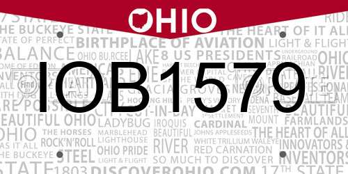 IOB1579 Ohio License Plate