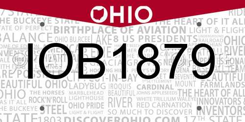 IOB1879 Ohio License Plate