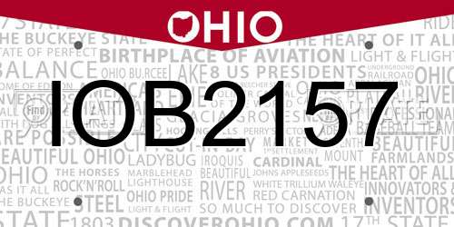 IOB2157 Ohio License Plate