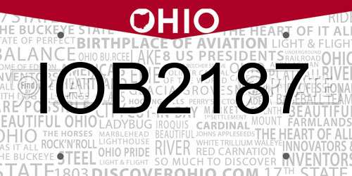 IOB2187 Ohio License Plate