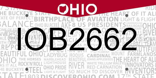 IOB2662 Ohio License Plate
