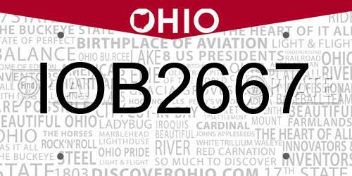 IOB2667 Ohio License Plate