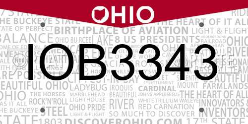 IOB3343 Ohio License Plate