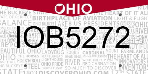 IOB5272 Ohio License Plate