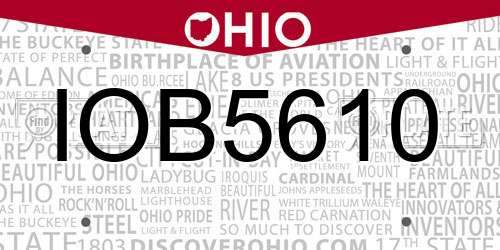 IOB5610 Ohio License Plate