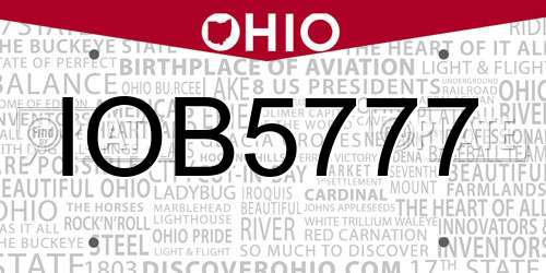 IOB5777 Ohio License Plate