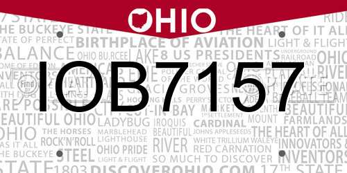 IOB7157 Ohio License Plate