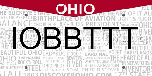 IOBBTTT Ohio License Plate