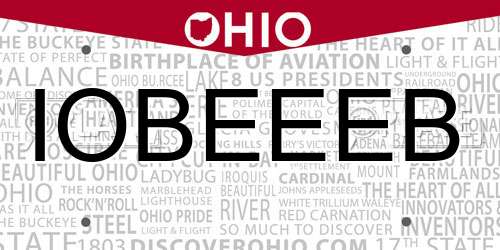IOBEEEB Ohio License Plate