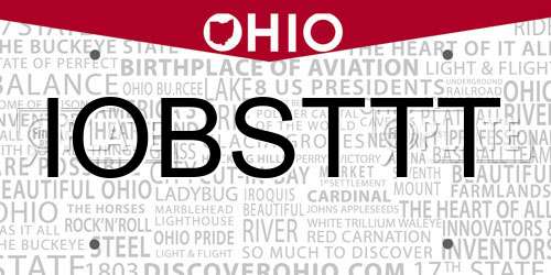 IOBSTTT Ohio License Plate