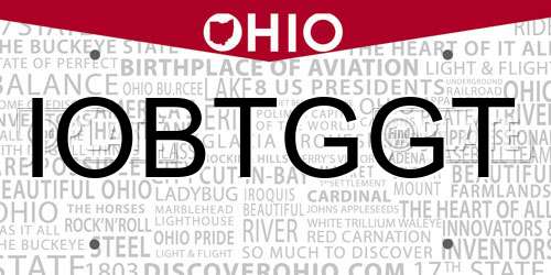 IOBTGGT Ohio License Plate