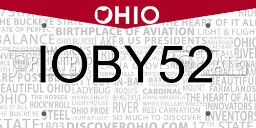 IOBY52 Ohio License Plate