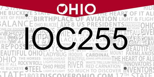 IOC255 Ohio License Plate