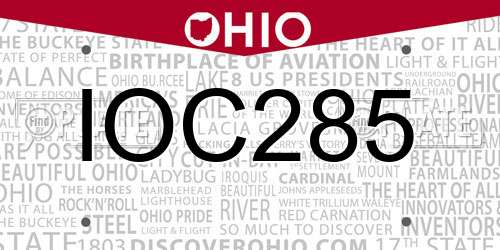 IOC285 Ohio License Plate