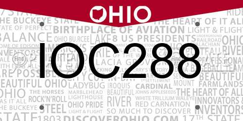 IOC288 Ohio License Plate