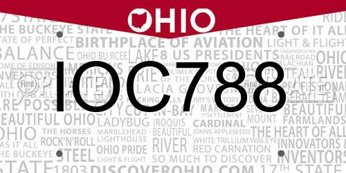 IOC788 Ohio License Plate