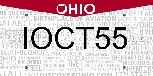 IOCT55 Ohio License Plate